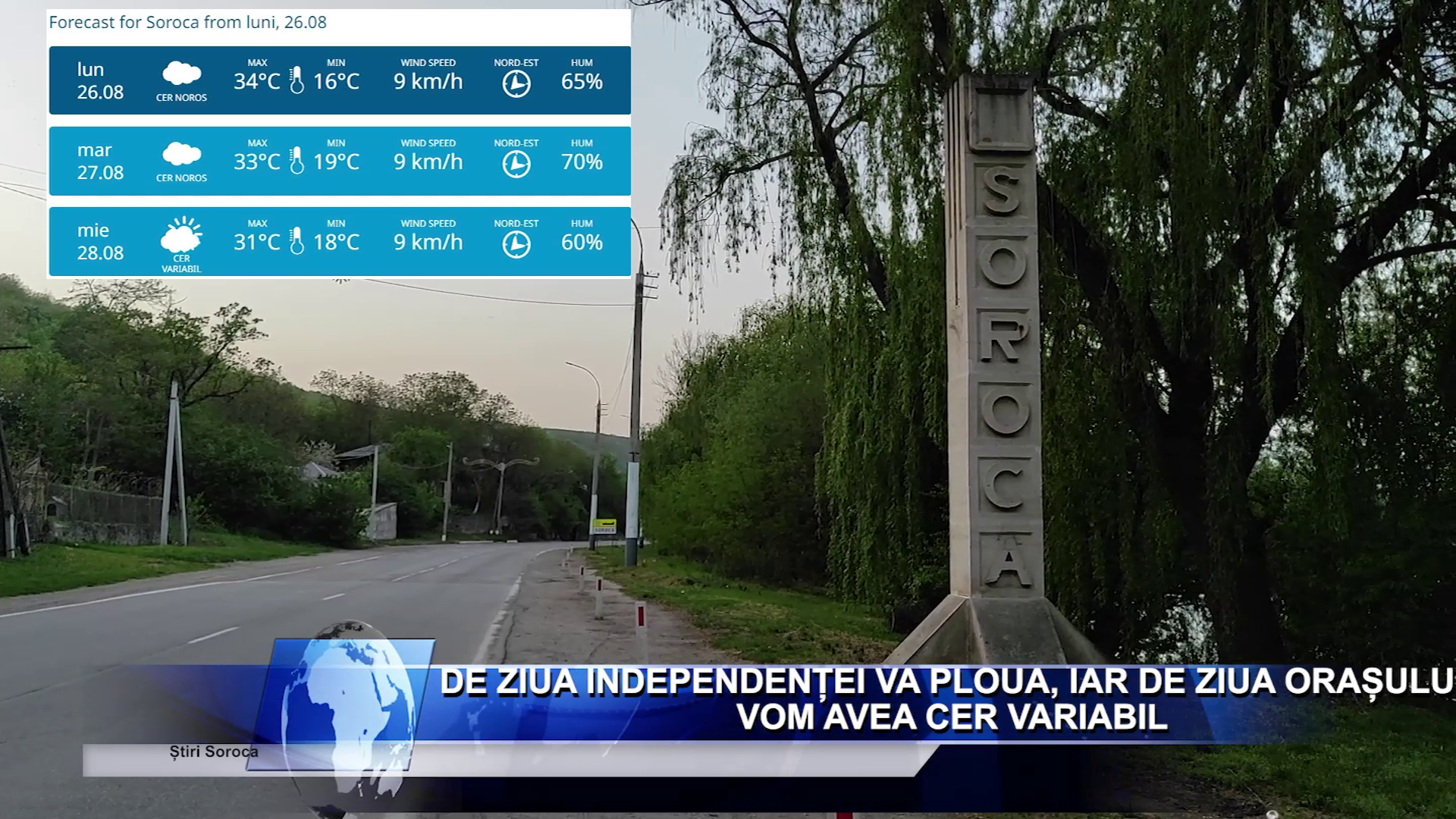 De Ziua Independenței va ploua, iar de Ziua Orașului vom avea cer variabil