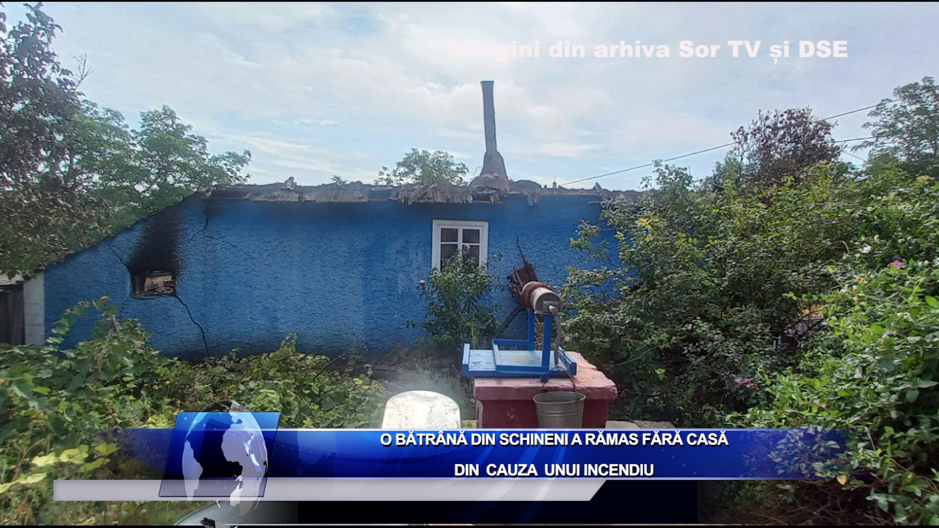 O bătrână din Schineni a rămas fără casă din cauza unui incendiu