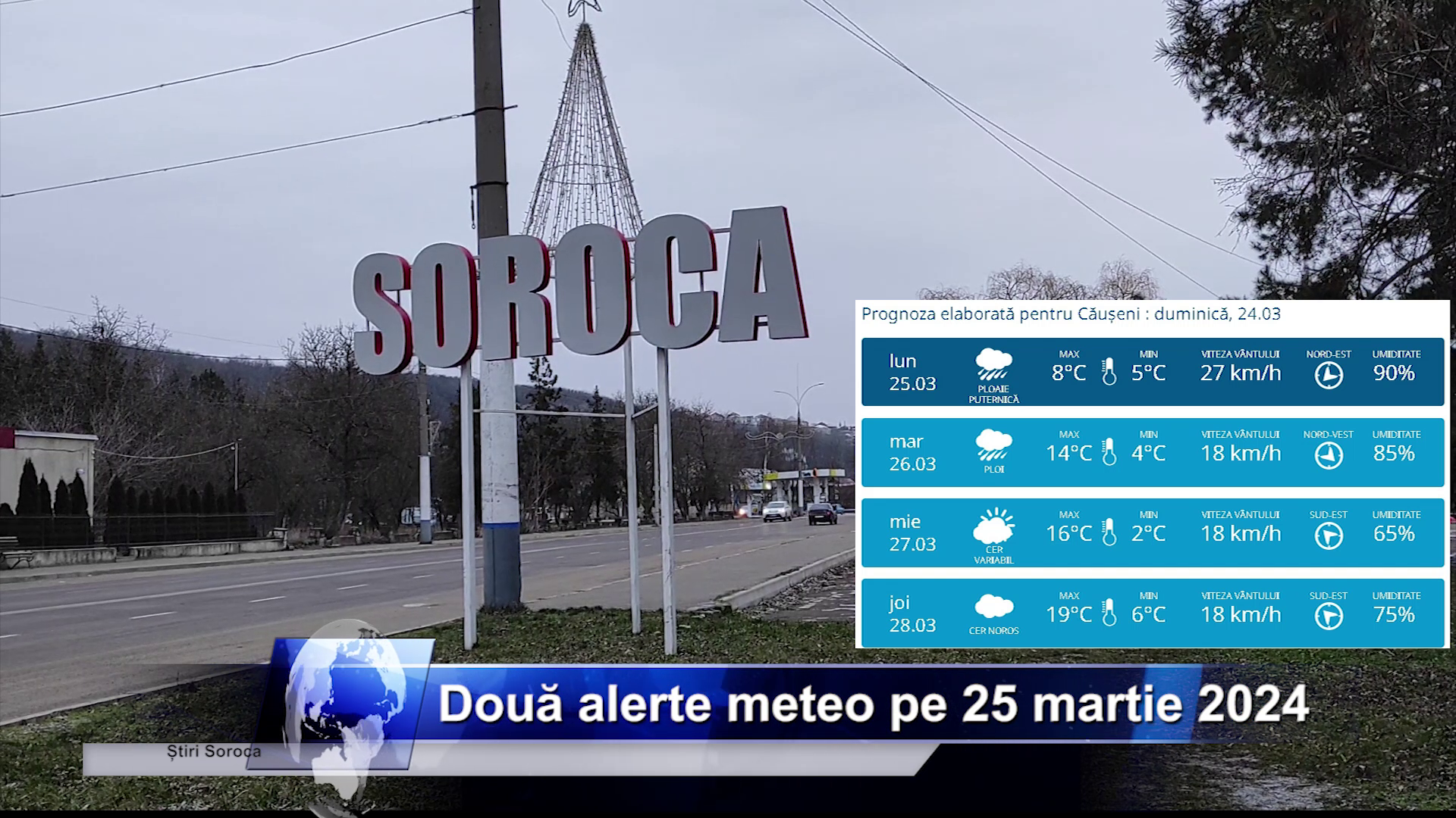Două alerte meteo pe 25 martie 2024