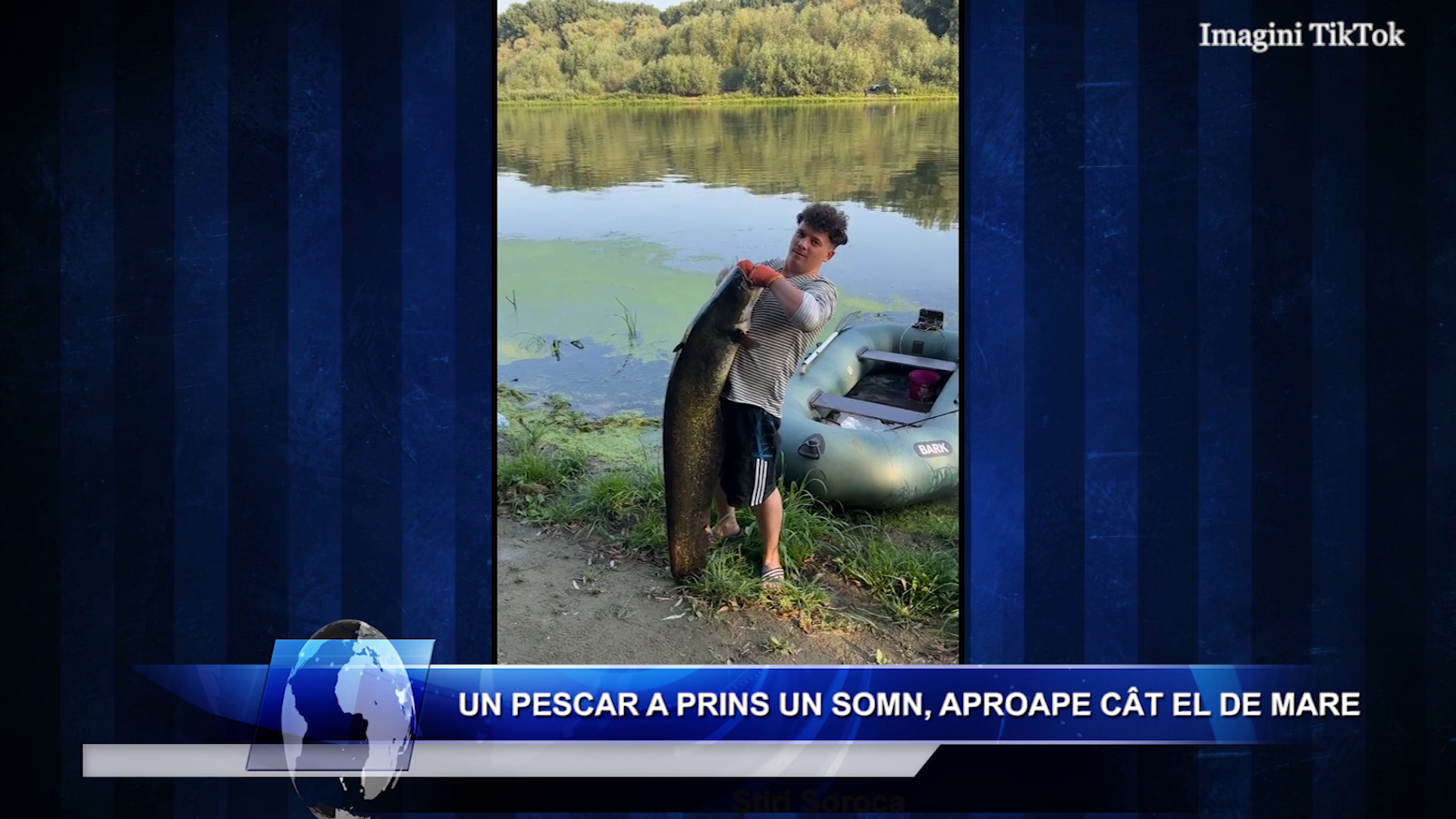 Un pescar a prins în râul Nistru  un somn, aproape cât el de mare