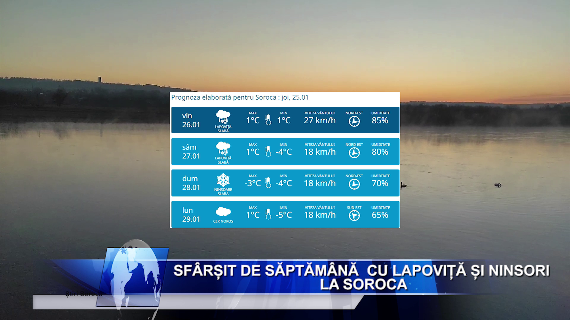 Sfârșit de săptămână  cu lapoviță și ninsori la Soroca