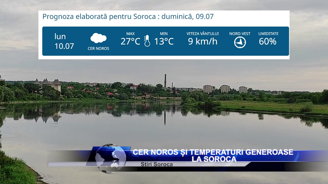 Cer noros și temperaturi generoase la Soroca