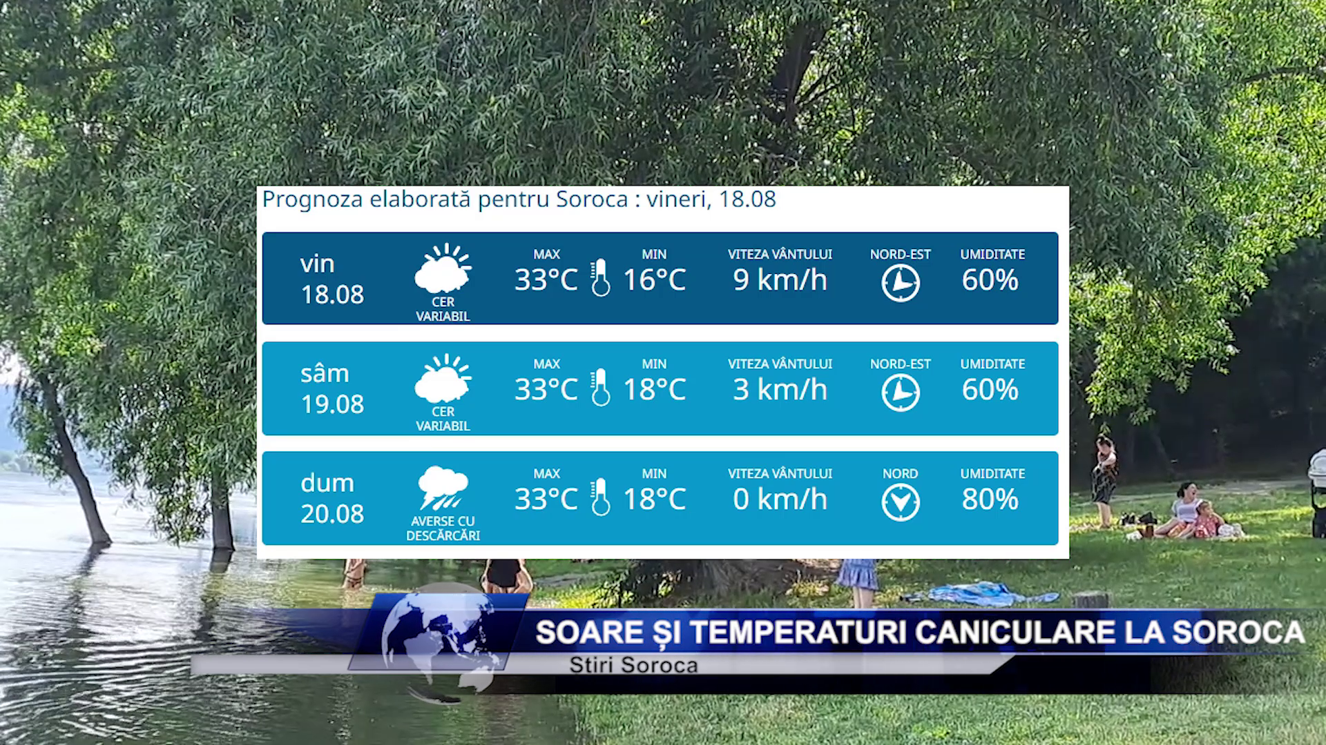 Soare și temperaturi caniculare la Soroca