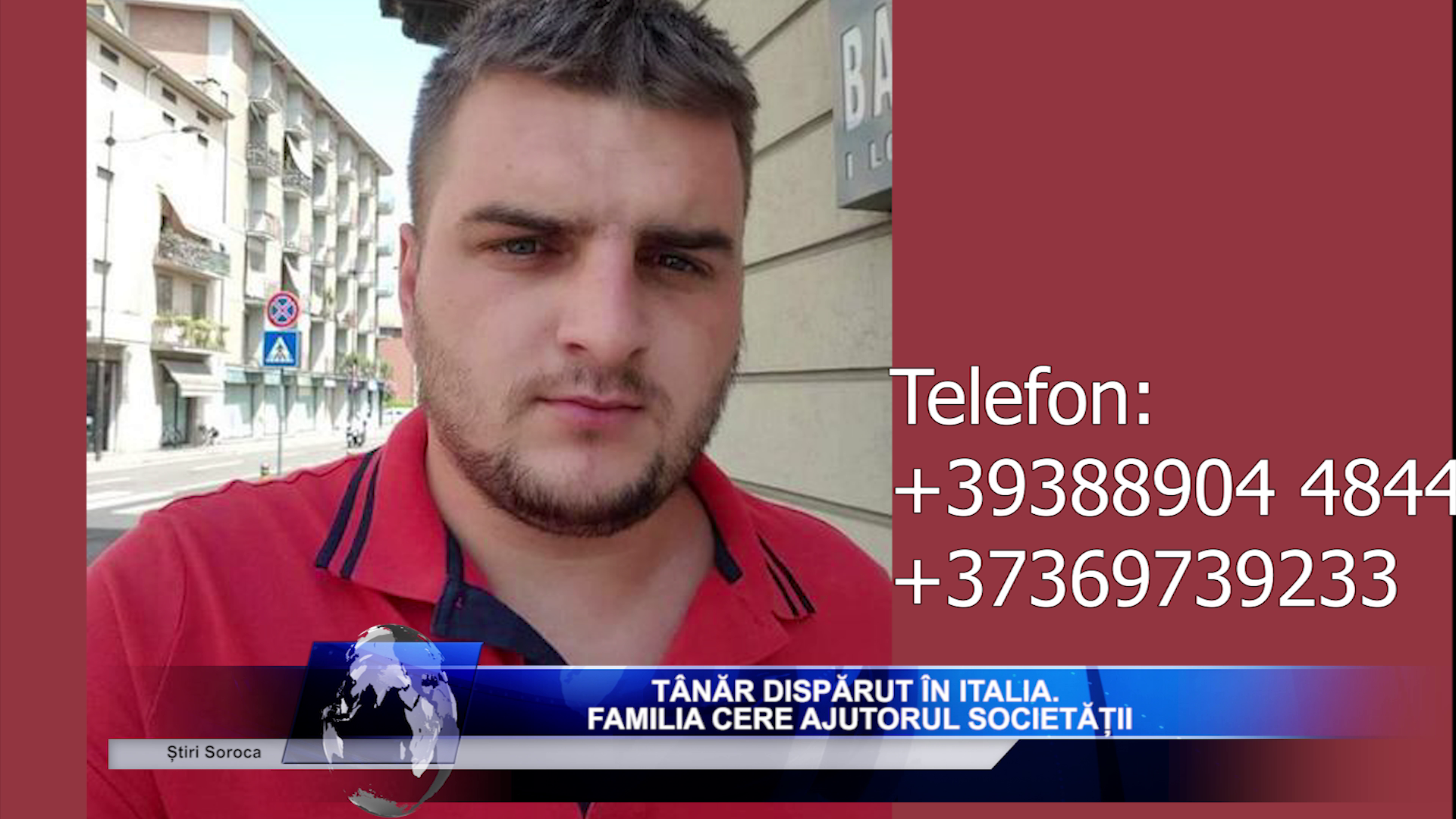 Tânăr dispărut în Italia. Familia cere ajutorul societății