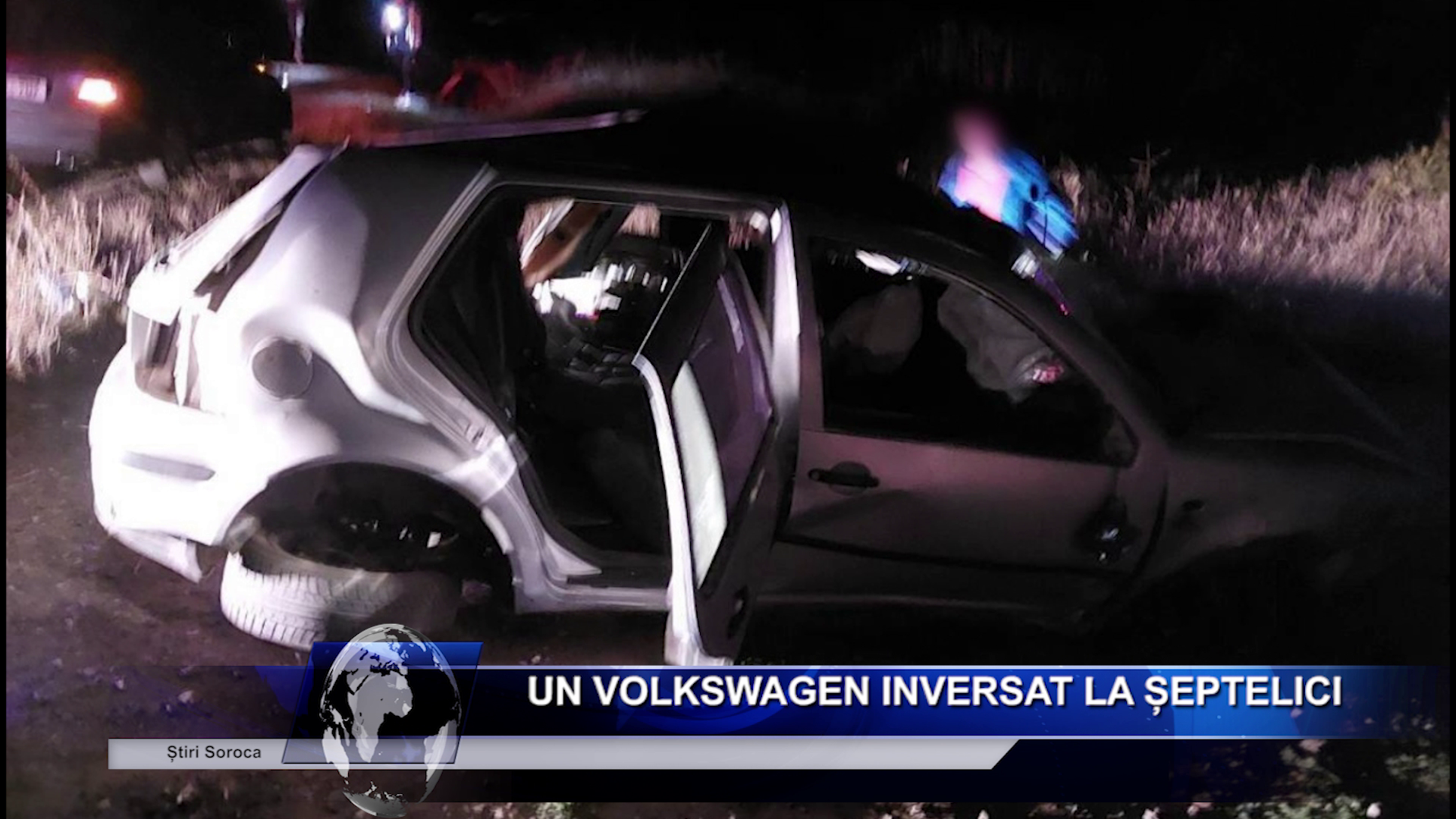 Un Volkswagen inversat la Șeptelici