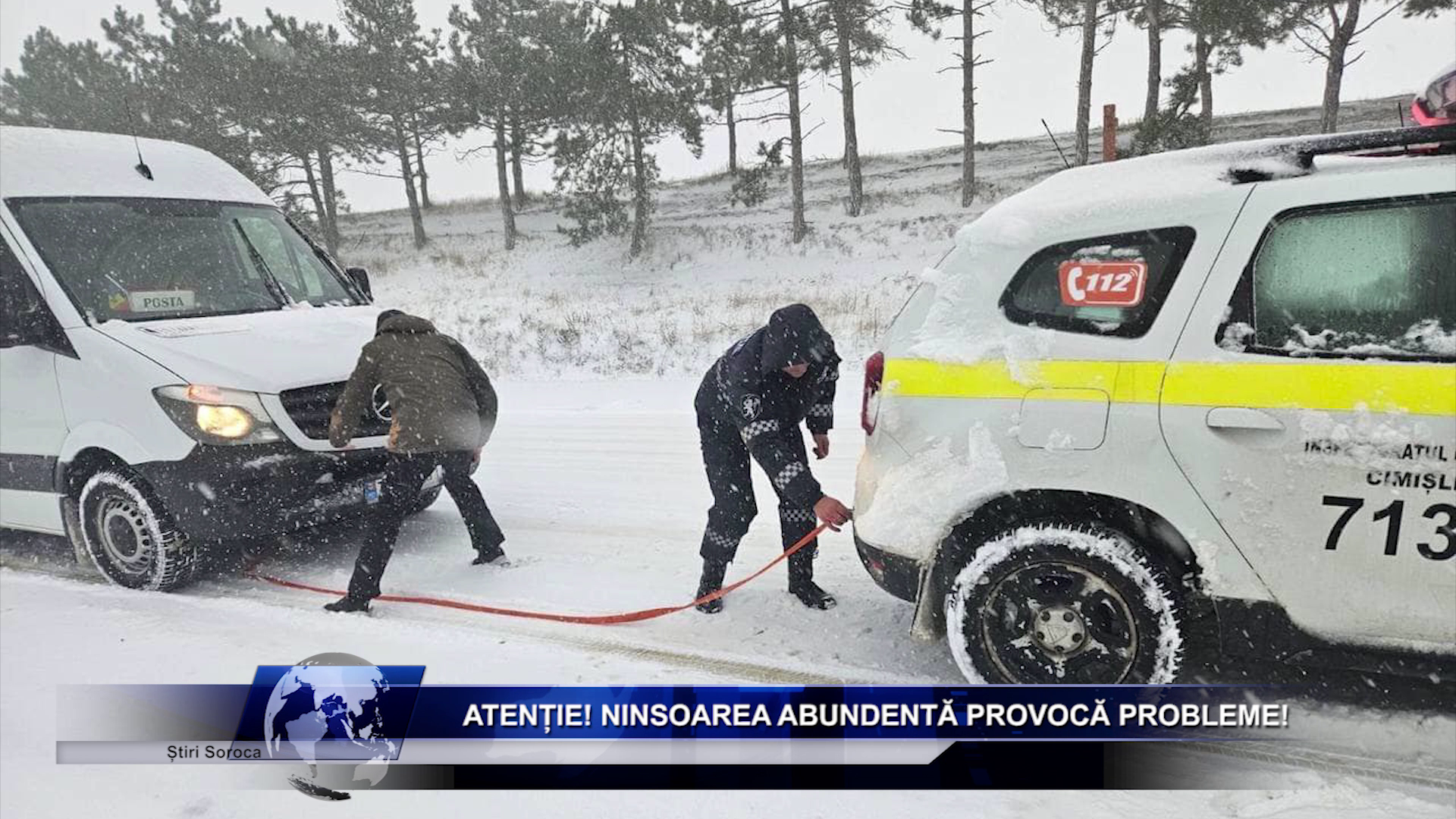 Atenție! Ninsoarea abundentă provoacă probleme!