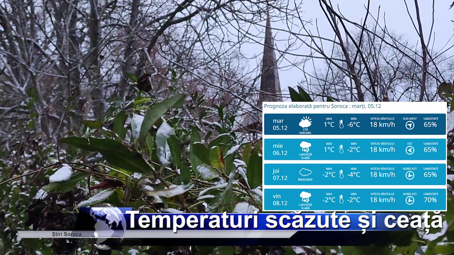 Temperaturi scăzute și ceață