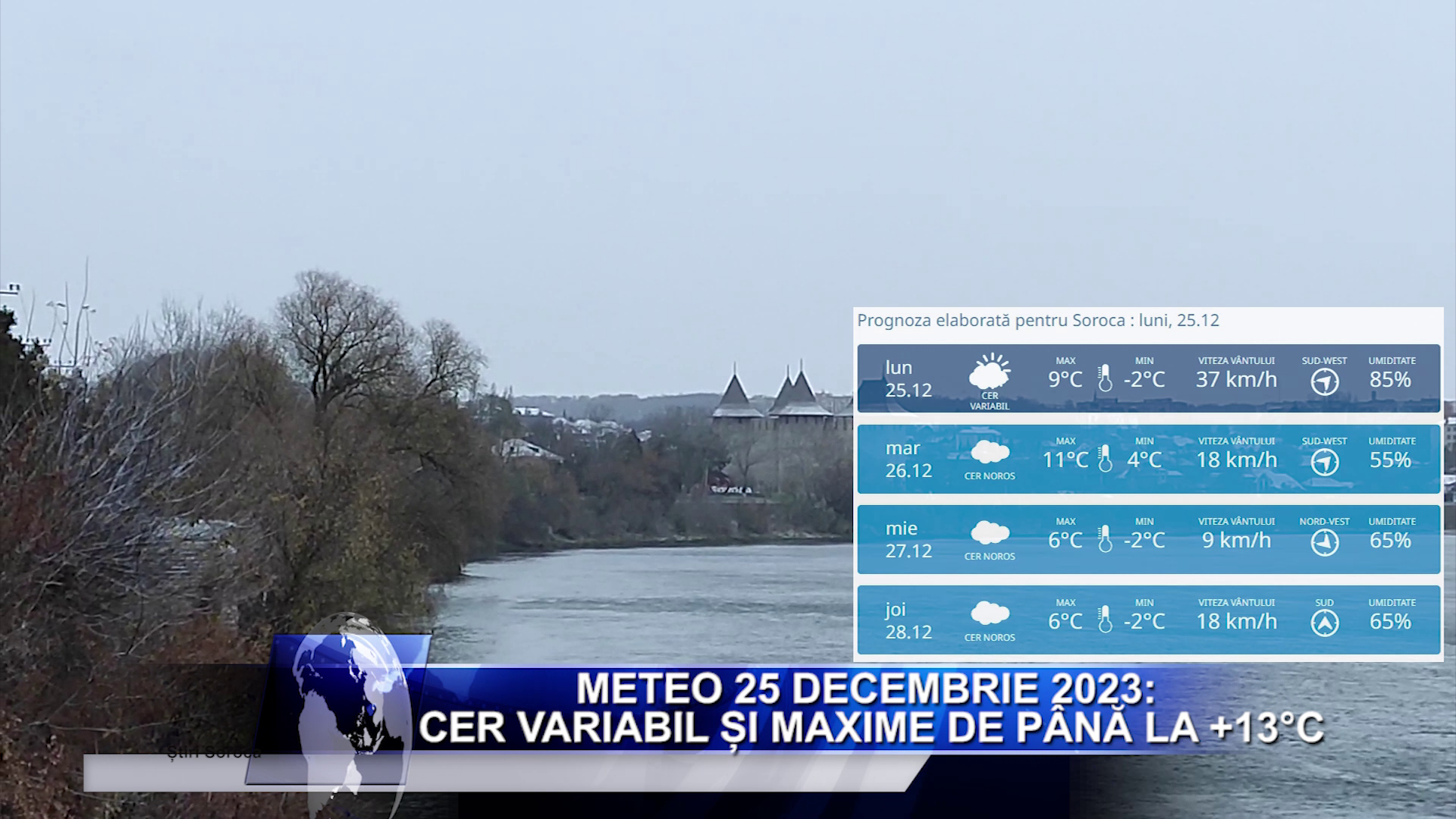Meteo 25 decembrie 2023: Cer variabil și maxime de până la +13°C